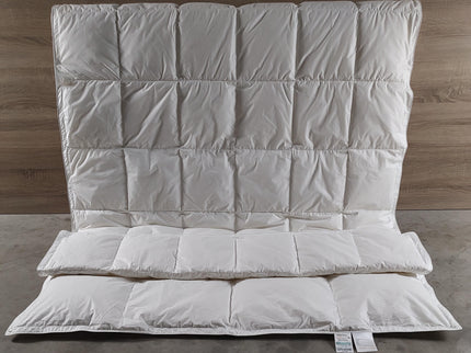 Silver 4-Seizoenendekbed | Zachte 100% katoenen donsbatist gevuld met 1A 100% Duitse Premium Eendendons